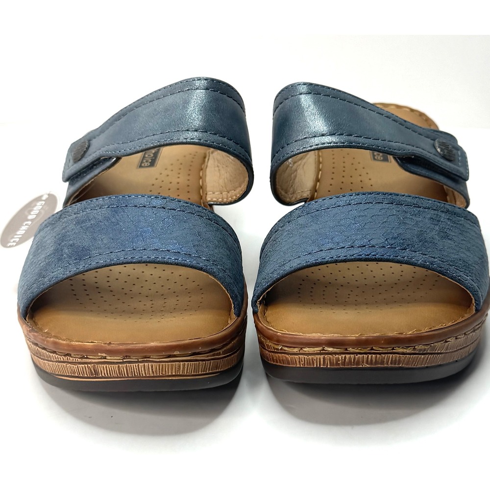 GC (Good Choice) Shoes Women's Meli Slip-On Wedge Sandals Blue Size 6.5 NWT/BOX